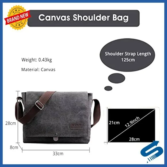 Vintage Canvas Tote Crossbody Shoulder Bag Casual Top Handle Mens